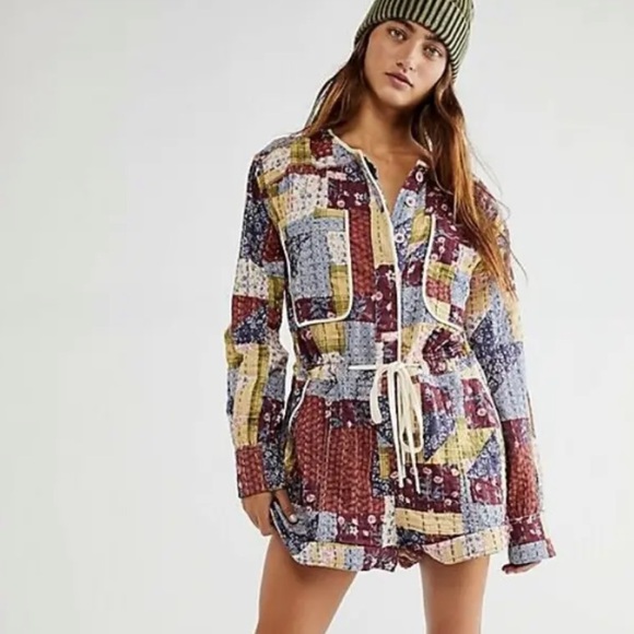 Free People Pants - NEW Free People Short all Quilted Patchwork XS